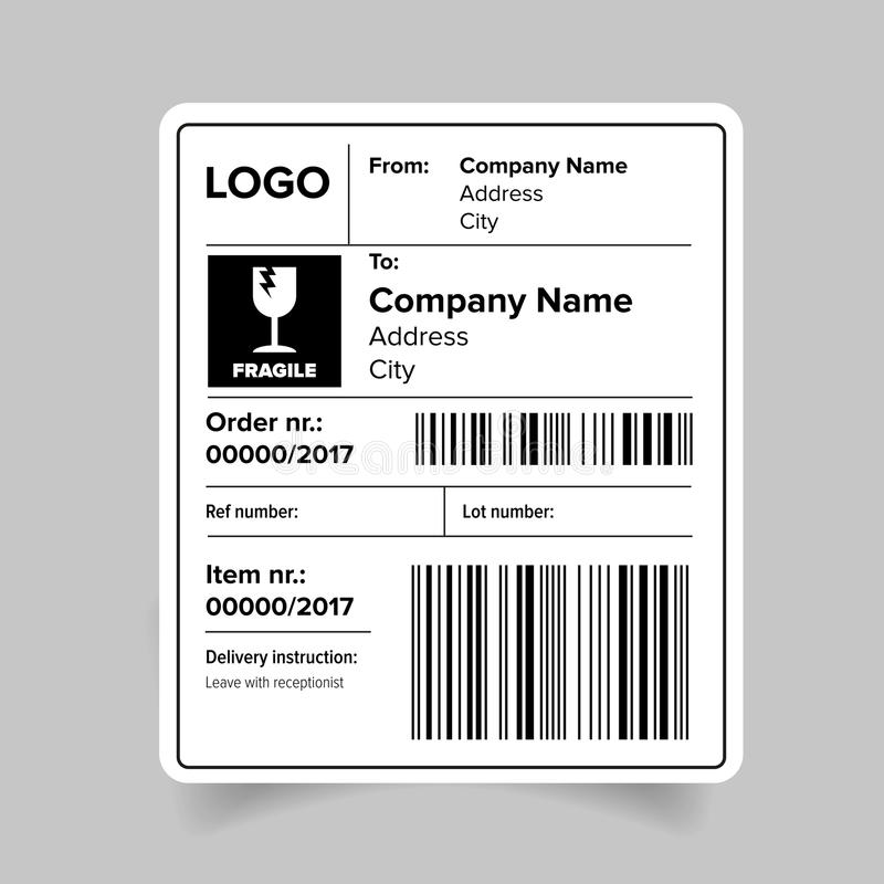 printed shipping label template